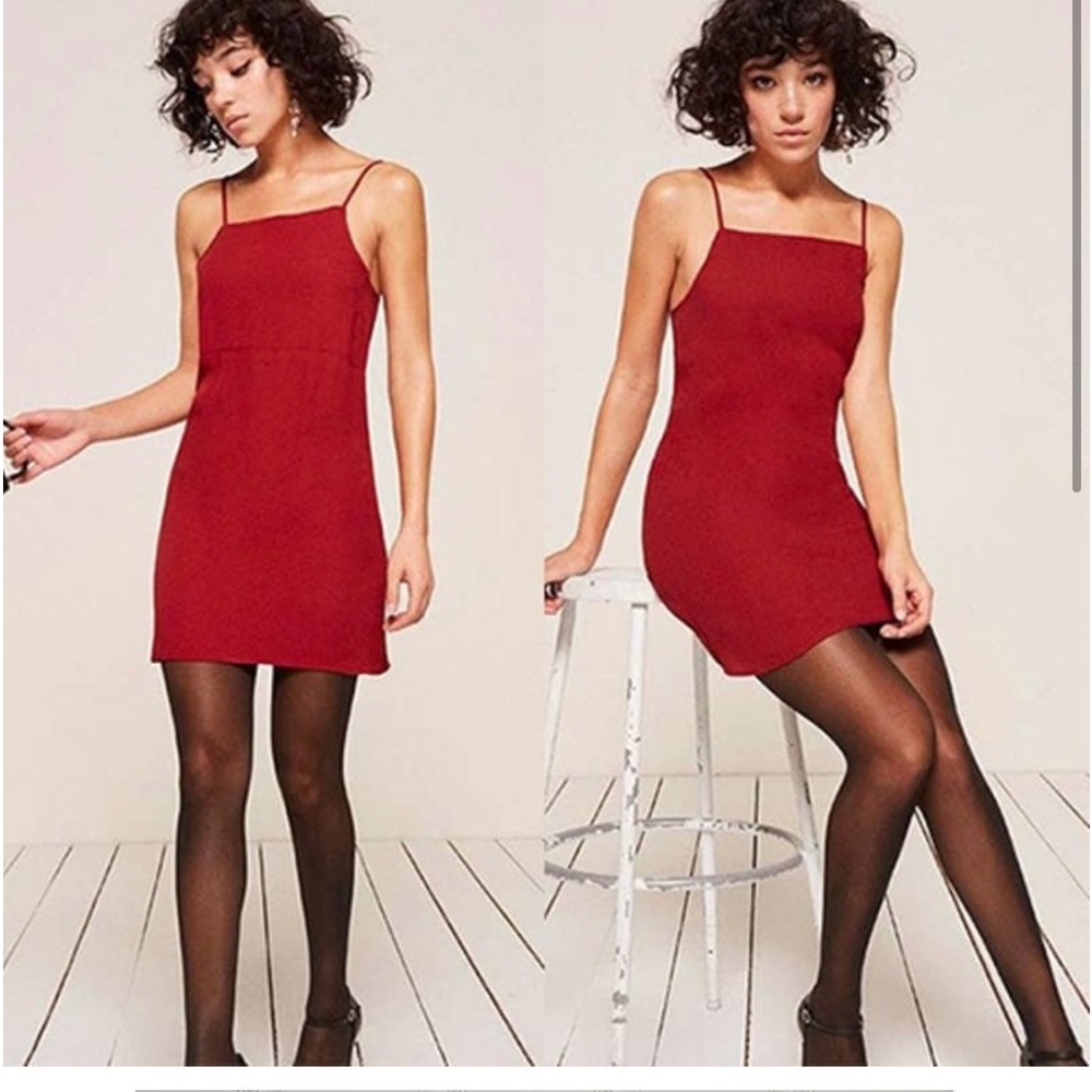 Reformation Audrey Linen Red Casual Dress Size XL